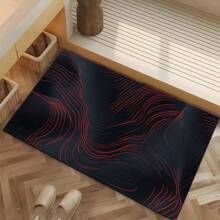 1pc Marble Stripe Pattern Indoor/Outdoor Welcome Mat - Non-Slip, Absorbent & Water Resistant, Suitable For Bedroom, Bathroom, Kitchen, Entryway - Washable Home Decor, Soft & Fluffy For Spring/Summer