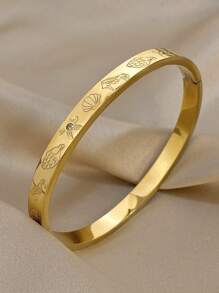 1 pieza Brazalete geométrico de circonita para mujeres, brazalete de acero inoxidable apilable, joyería diaria y de fiesta, regalo para el Día de la Madre