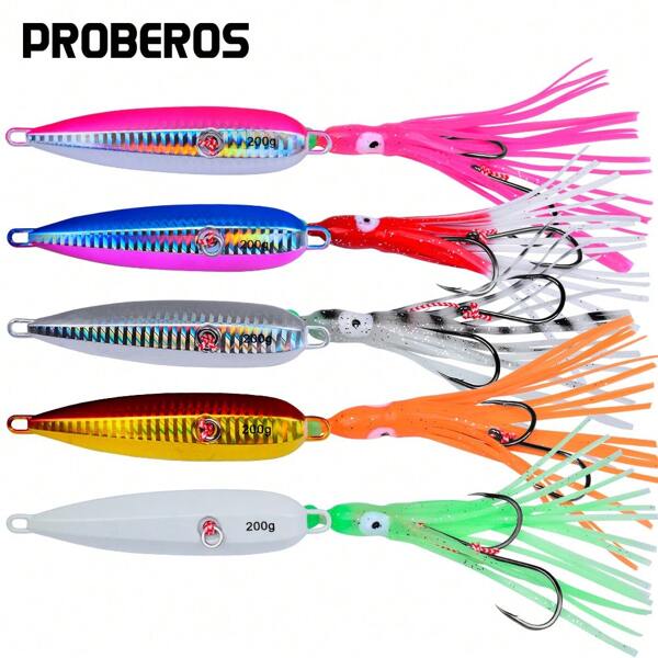 5 Stücke Salzwasser Jigs SpeedJigging Pitching Köder Vertikal Jigging Kunstköder 5 Farben 40G/80G/150G/200G