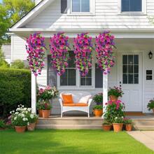 2pcs Artificial Flower Hanging Decorations - Includes Realistic Eucalyptus Leaves, Suitable For Spring And Summer Wedding/Home/Garden Decor - Multicolor - View 2