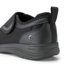 FitVille Women's Extra Wide Fit Casual Shoes Non-Slip Walking Trainers Adjustable Closure Slip-On Black - Black - View 11