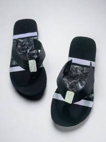 Men's Fashion Thong Sandals, Two-Tone Flip Flops, Summer Thick-Soled Non-Slip Soft Bottom Unique Wear-Resistant Men's Flip Flops, Casual Shoes, Men's Thong Sandals, Outdoor Fashionable Beach Slippers