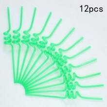 4/6/8/10/12 件 10.24 英寸 PET 可重复使用螺旋吸管，适用于家庭聚会、生日派对、主题派对、节日派对、婚礼、鸡尾酒吧、海滩、厨房用具、派对礼物、学校用品 - 彩色 - 查看 15