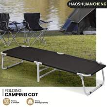 Pătuț de camping pliabil pentru adulți, ușor de asamblat, cu husă de depozitare, potrivit pentru camping în aer liber, timp liber și dormit la înălțime, suportă până la 300 lbs