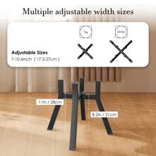 Metal Raised Dog Bowl Stand For Extra Large And Large Dogs, Adjustable Width For 7-10.6" Dog Food & Water Bowls, Single Tall Elevated Dog Bowls Holder (Bowl Not Included)