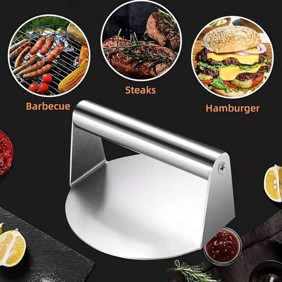 1 pieza Prensa de carne Moldeador de hamburguesas Herramienta de cocina para formar - Plateado - Ver 1