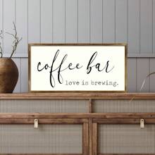 1 pieza de Letrero de madera al estilo de la granja para café - Carteles y placas decorativas para amantes del café - Arte de pared rústico, decoración de bar de café, accesorios de estación de café, pintura de paneles de madera, regalo de inauguración de casa nueva, citas para sala de estar, dormitorio, decoración maximalista de pasillo, pósters modernos