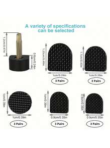 15 Pairs Of 5 Different Size Black High Heel Nail Heel Wear-Resistant Heel Leather Anti-Slip High Heel Accessories