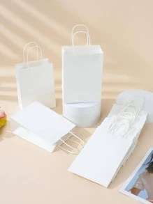 1/6/12 chiếc Túi giấy Kraft, Túi quà Giáng sinh, Túi gói quà có quai xách, Thích hợp làm Túi quà giấy Kraft, Ngày lễ, Năm mới, Đám cưới, Túi đựng kẹo sinh nhật, Túi đựng quà tặng dự tiệc - trắng - Xem 3