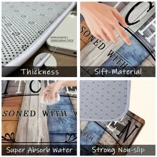 1pc/2pcs Classic Dark-Colored Wood Grain Pattern Kitchen Floor Mat, High Rebound Memory Foam, Water Absorbent, Anti-Slip, Suitable For Kitchen, Bathroom, Hallway, Entryway, Dining Room And Other Home Decor