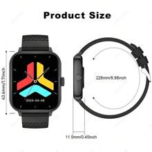 SIMSONLAB New 1.83" Full Touch Screen Smart Watch, Unisex Sports Smart Watch With Wireless Dialing, Call Answering, Pedometer, Calorie Consumption, Distance Tracking, Multiple Sports Modes, Music Control, Remote Camera, Alarm, Call & Message Notification - Multicolor - View 7