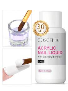 coscelia 30/60/120ML Acrylic Nail Liquid Acrylic Liquid Monomer System (1.0/2.0/4.05 Fl.Oz) For Acrylic Powders Quick Drying And Non-Yellowing For Nail Lovers Beginners Acrylic Nails Extension & Carving Salon And DIY Home Use(120ML Acrylic Liquid Will Be Shipped Randomly)
