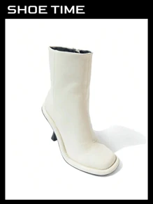 Women's Platform Stiletto High Heel Ankle Boots - Nude - View 1
