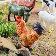 12PCS Miniature Farm Animal Simulation Models, Including Mini Chickens, Ducks, Geese, Horses And Cows, Suitable For Children's Holiday Gifts For Science And Cognitive Development - Multicolor - View 6