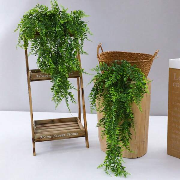 2 Piezas de Plantas de Hiedra Colgantes Artificiales, Plantas de Helechos Colgantes Falsas, Adecuadas para Bodas, Jardín, Hogar, Fiestas, Escritorio y Decoración de Pared