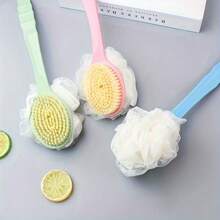 2 Stück/1 Stück ergonomischer Rückenbürste mit langem Griff, Badeschwamm-Aufsatz Duschbürste mit langem Griff, 2-in-1 Badbürste mit langem Griff, weiche multifunktionale Badbürste, doppelseitige Badbürste, Badbürste mit weichen Borsten und Massage, Peeling-Badbürste, weiche Borsten Rückenbürste mit Badeschwamm, Erwachsenen-Badbürste, Rückenbürste und Duschbürste