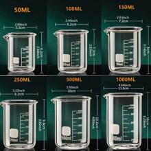 1pc 50/100/150/250/500/1000ml High Borosilicate Glass Measuring Cup Clear Scale Cup Heat-Resisting Laboratory Beaker Kitchen Baking Measuring Cup