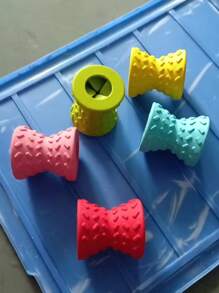 1 pieza Juguete terapéutico interactivo para perros - Hueso de perro para masticadores agresivos - Super juguetes para perros - Hueso de juguete resistente para perros, mancuerna de goma natural con chirrido