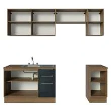Cocina Integral Modular Luna Madesa 240cm Con Acessorios Mn Color Marrón/negro - Marrón y negro - Ver 8