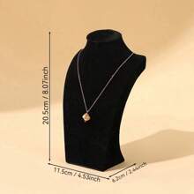 Black Velvet Necklace Display Stand, Mannequin Bust Jewelry Organizer Counter Display Prop, Necklace Holder - Black - View 6
