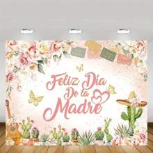 Exquisite Wall Hanging - Happy Mother's Day Background Happy Mother's Day Photography Background Flowers Happy Mother's Day I Love You Mom Party Decoration Banner Photo Pavilion Props - Multicolor - View 1