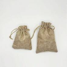 1/10pcs Natural Linen Jute Drawstring Bags | Rustic Beige Fabric Pouches For Jewelry & Party Favors | Storage Sacks With Tied Closure, For Mother's Day, Bridesmaid Gifts, Graduation Gifts, Birthday Gifts, Wedding Gifts,Birthday,Bride,Wedding