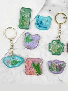 1pc/12pcs Multiple Geometric Pendant Silicone Molds With Hanging Holes, Jewelry UV Resin Molds, Epoxy Resin Necklace Keychain Molds - White - View 8