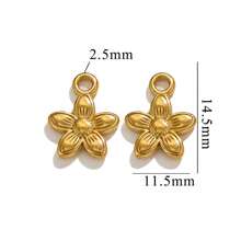 5 Pieces Of 304 Stainless Steel 18k Gold-Plated Vintage Rose Pendant Necklace And Bracelet With Titanium Steel Heart Heart Shape DIY Waterproof Leaf Pendant - Pendant - View 7