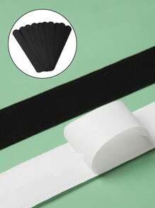 5/10/20/30/40/50片装帽子吸汗垫、帽子吸汗内衬、衬衫领吸汗垫、帽子吸汗胶带、帽子内衬保护垫、领口保护垫、帽子吸汗贴纸、防汗防污贴纸、一次性帽子吸汗垫，旅行必备 - 黑色 - 查看 8