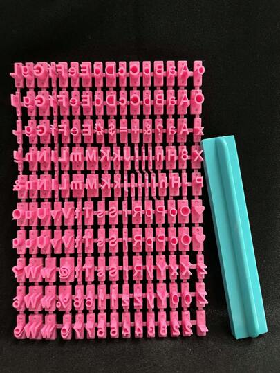 1 pieza Herramienta de repostería DIY Molde de galletas con símbolo digital del alfabeto inglés, molde de letra de fondant, molde de pastel de plástico, molde móvil de impresión para hornear pasteles