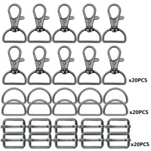 15/30/45/60/90pcs Swivel Lobster Clasp With D-Ring And Sliding Clasp Kit, Lanyard Springs Hook Key Chains, Useful For Key Rings, Wallets, Hardware, Sewing Craft Projects - Keychain - View 18