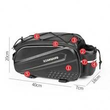 Large Capacity Hard Shell Bicycle Rear Rack Bag, Waterproof Bike Pannier For Riding, With Handle And Shoulder Strap - Multicolor - View 10