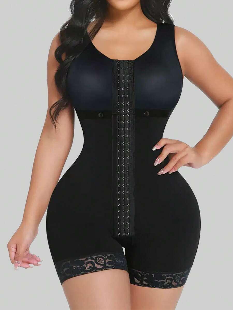 1 Pc Fajas Colombianas Moldeadoras Shapewear Tummy Control Post Surgery Compression Garment Postpartum Full Body Shaper - Black - View 1