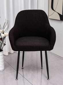 Black Waterproof Integrated Curved Office Chair Cover With High Armrests And Elastic Shaped Computer Chair Cover, Hotel Dining Chair Cover, Makeup Chair Cover, All Inclusive Universal - Black - View 2