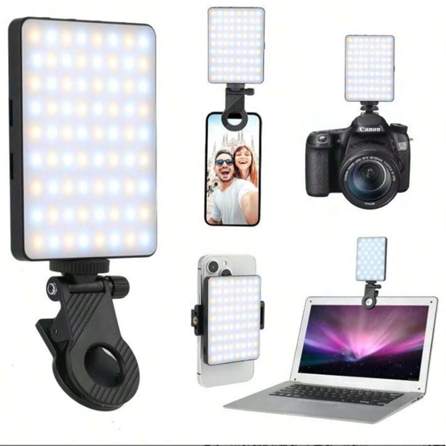 Selfie Light Clip For Phone,Laptop,Tablets, Camera, LED Cell Phone Fill Light, Adjustable Light Modes, Rechargeable Clip On Ring Light Portable Selfie Fill Light LED Light, LED Fill Light Selfie Light, For Photo Selfie Video Recording Zoom Meeting,Interviews,Live Streaming,Vlog,Family Gatherings, Christmas Party Shooting, Handheld Selfie,Outdoor Activities 1800mAh
