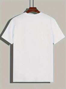 Camiseta con estampado de letras Slim Shady y diseño de máscara de hockey, 100 % algodón, 220 g - Blanco - Ver 2