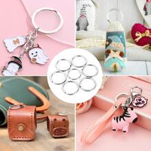 Set de 10/20/30/45/75/100 anillos planos de 1 pulgada para llaves, cadenas partidas metálicas de llaves, anillos planos para accesorios de llaves del hogar, auto y oficina (5 colores) - llavero - Ver 6