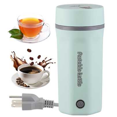 OCTAVO 旅行电水壶便携式迷你水壶，小型热水器，500 毫升，快速烧水，具有自动关闭和干烧保护功能，非常适合旅行、办公室和酒店使用