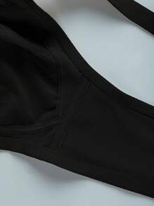 1 pezzo Reggiseno in pizzo traspirante leggero senza ferretto per donna, a coppa intera, sexy e aderente
