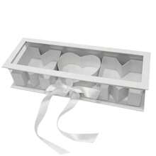 1 Stück transparente Fenster-Geschenkbox in Mutterform, Pappblumenbox für Blumen, Schokolade, Erdbeeren, Süßigkeiten, Schmuck, Rosenstrauß, Geschenk für Mutter (Blumen nicht enthalten)