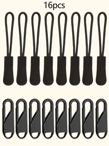 16 件金属拉链头即时拉链修理套件，适用于背包、手提箱、羽绒服、靴子的拉链