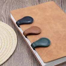 1pc Magnetic Leather Bookmark, Notebook Bookmark Magnetic Bookmark PU Light Luxury, Retro Personalized Pu Leather Magnetic Bookmark - Double-Sided Diary And Book Clips,School Supplies,Back To School
