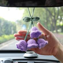 1 pieza Adorno colgante para espejo retrovisor, decoración interior del coche, péndulo de campana de viento tejido a mano - Multicolor - Ver 2