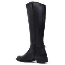 Women's Riding Boots, High Shaft, Side Zipper, Horse Riding Boot - Negro - Ver 6