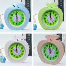 Bedside Table Clock, Cute Apple Design Alarm Clock For Students. - Green - View 2