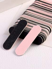 Mini Double-Sided 180/240 Grit Pink White Nail Files Nail Buffer Buffing Disposable Nail File Manicure Art Tools
