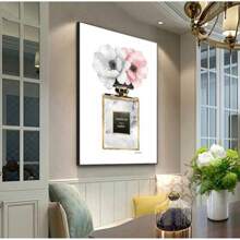 4pcs No Framed Canvas Print Wall Art For Women, Prints Of Pink Flowers, Perfume, Handbags, And High Heels Picture, Featuring Modern Designs Suitable For A Bedroom Perfect Gift For Women And Girls