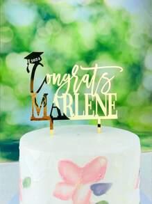 Decoración personalizada para tarta de graduación 2024, encanto acrílico con nombre para felicitaciones, decoración de fiesta de graduación feliz de la clase de 2024, regalo de graduación, Día de la Madre, multifuncional, ajustable, duradero, ornamental, reutilizable, exquisito, adorable, de alta calidad, moderno, colorido, cómodo, elegante, personalizado, único, regalos ideales para él, regalos ideales para ella, novio, novia, papá, mamá, familia, amigos, hijo, hija, oficina, salón de té, escuela, hogar, renovación del hogar, vajilla de boda personalizada