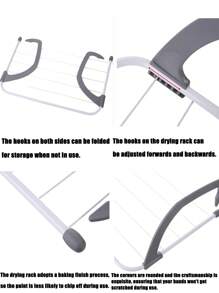 1 szt./2 szt./3 szt. kwadratowy metalowy + plastikowy stojak do suszenia ubrań | składany, odporny na rdzę i oszczędzający miejsce | dla użytkowników domowych, najemców i studentów | do użytku na balkonie, w pomieszczeniach i na kaloryferze | pasuje przez cały rok i na porę deszczową | regulowany stojak na ubrania, organizer bez wiercenia, kompaktowa suszarka