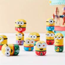 Holiday Edition Minions Stackable Figures Cartoon Puzzle Blind Box Toy Mini Bean Blind Bag Desktop Ornament Birthday Gift (Random Delivery, 1pc) - Multicolor - View 4